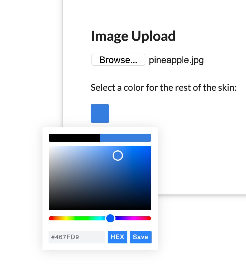 Color picker selection